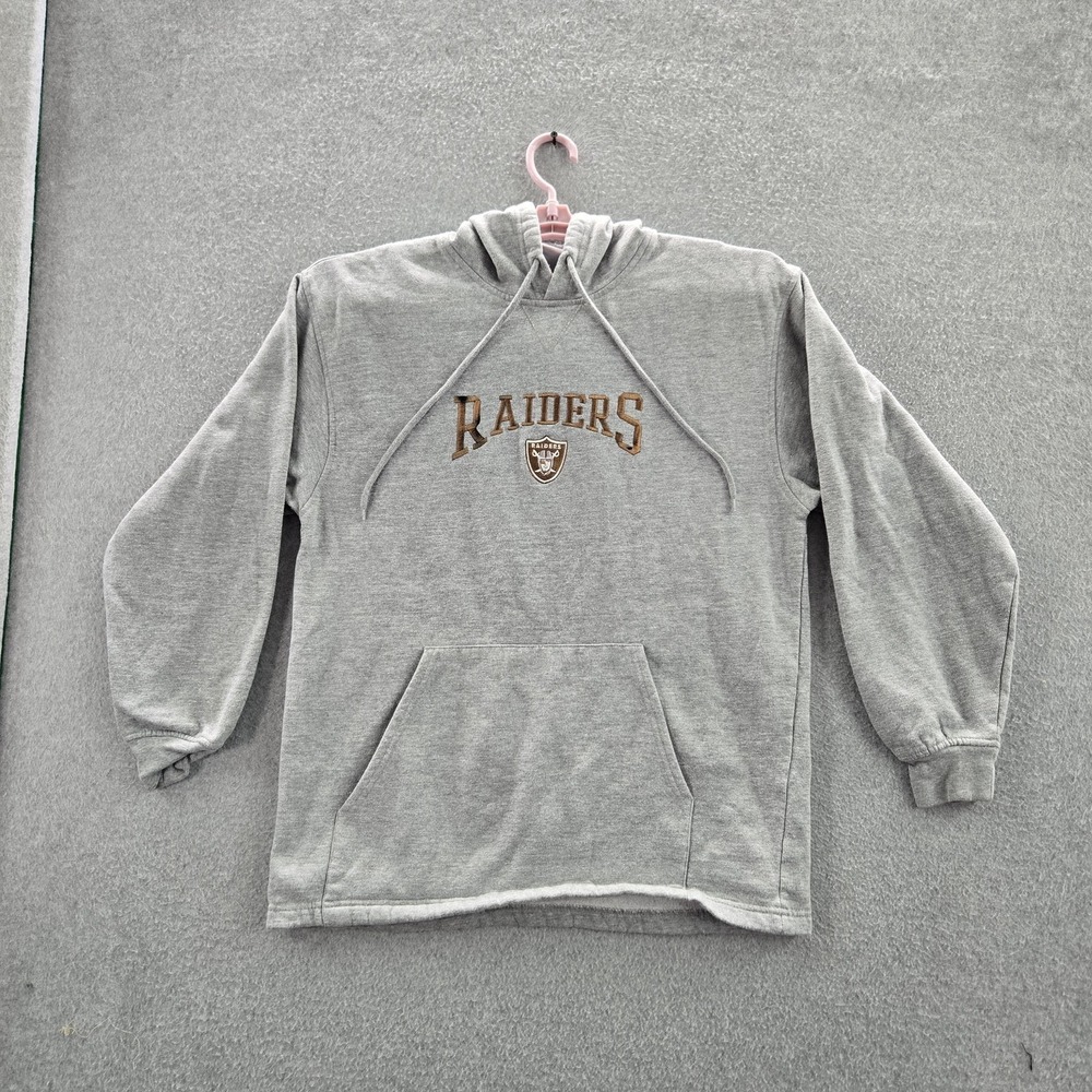 VINTAGE Oakland Raiders Men Hoodie M Gray Embroidery NFL Logo